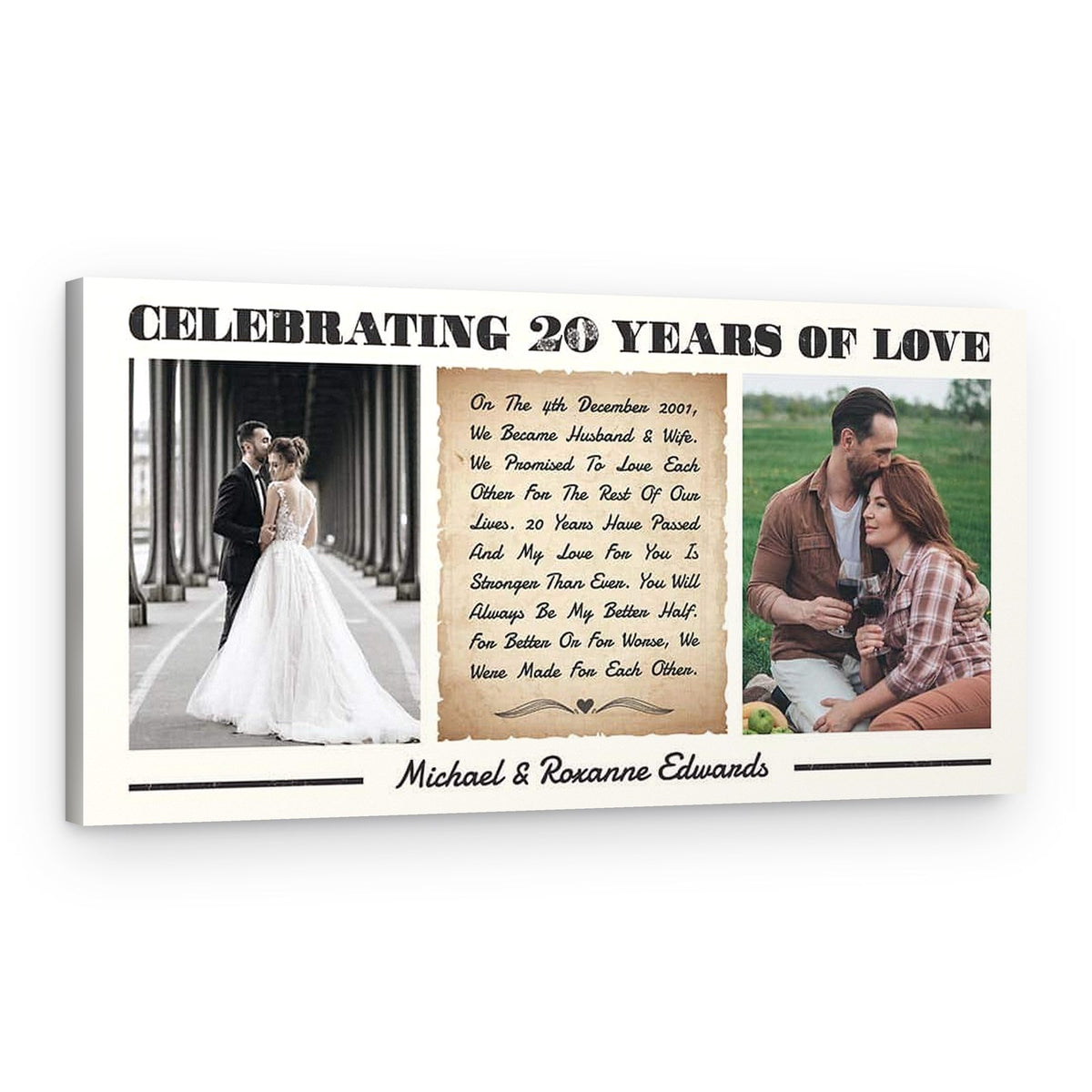 Celebrating 20 Years of Love Photo Canvas Print – Canvas Print
