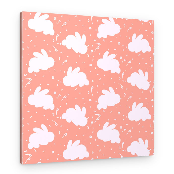 Playful Pink Bunnies – Canvas Print