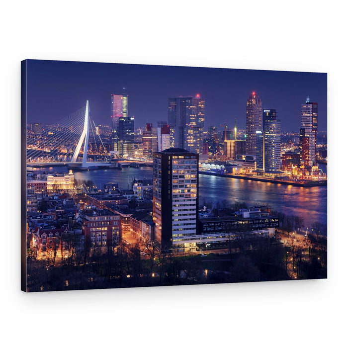 Nighttime Urban Glow – Canvas Print