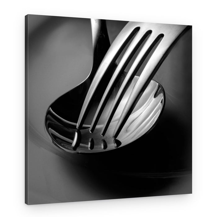 Monochrome Silverware Art – Canvas Print
