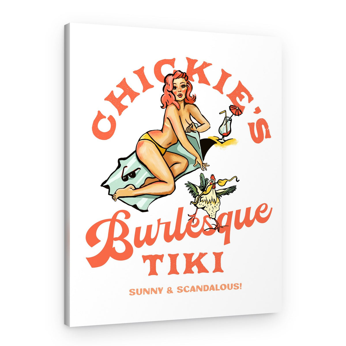 Chickie's Burlesque Tiki Bar Beach Pinup Art – Canvas Print