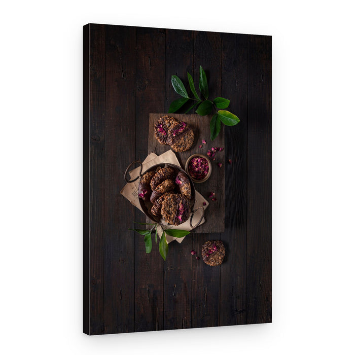 Rustic Chocolate Rose Cookies – Canvas Print