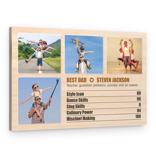Dad Top Trumps Personalized Canvas Print