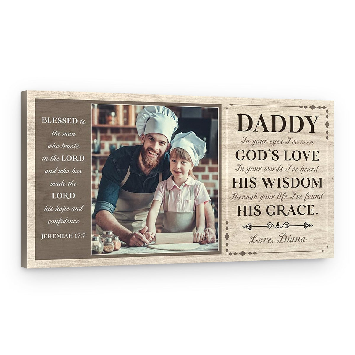 Daddy, In Your Eyes I’ve Seen God’s Love Custom Photo Canvas Print – Canvas Print