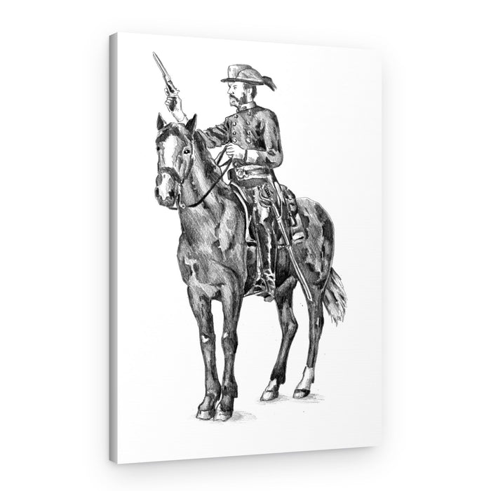 Mounted Officer with Pistol – Canvas Print