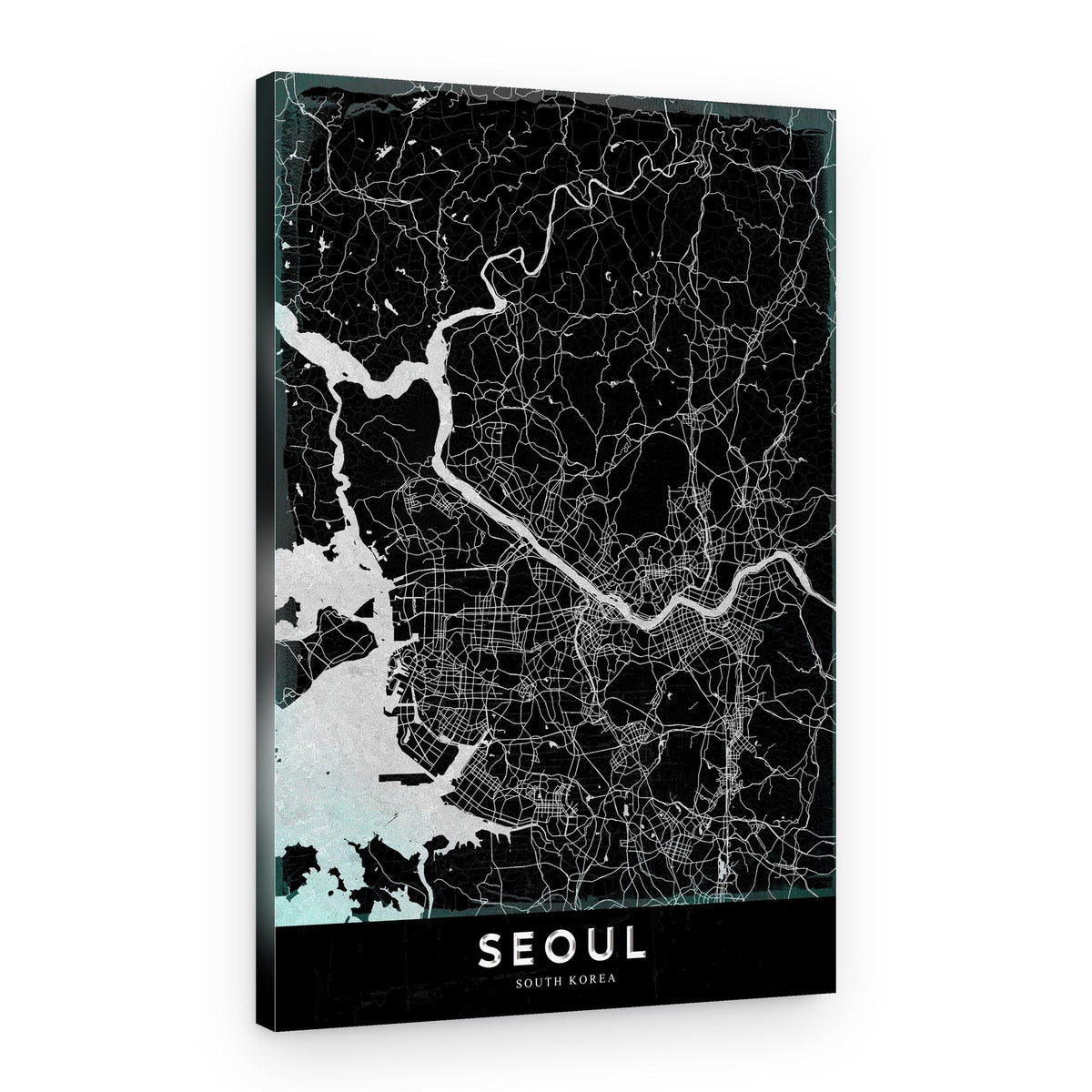 Seoul Night Map – Canvas Print