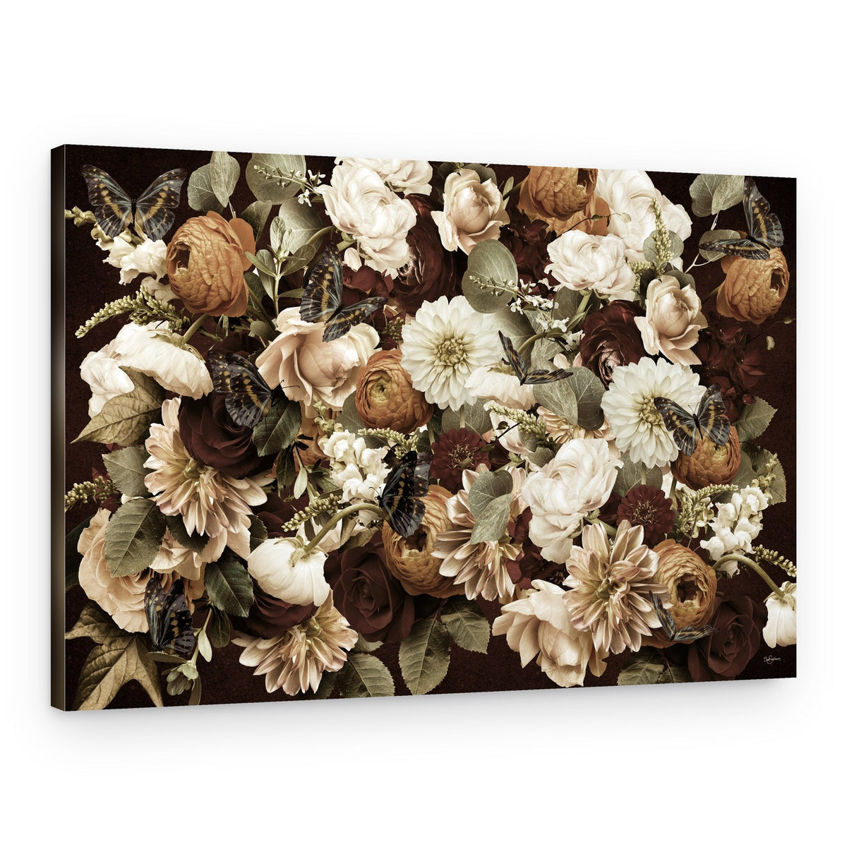 Dark Floral Still Life – Canvas Print