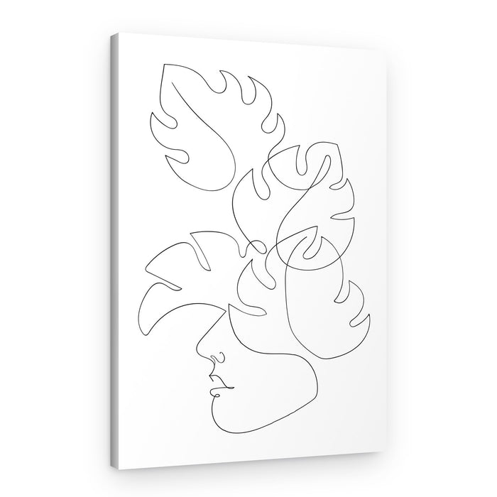 One Line Tropical Face – Canvas Print