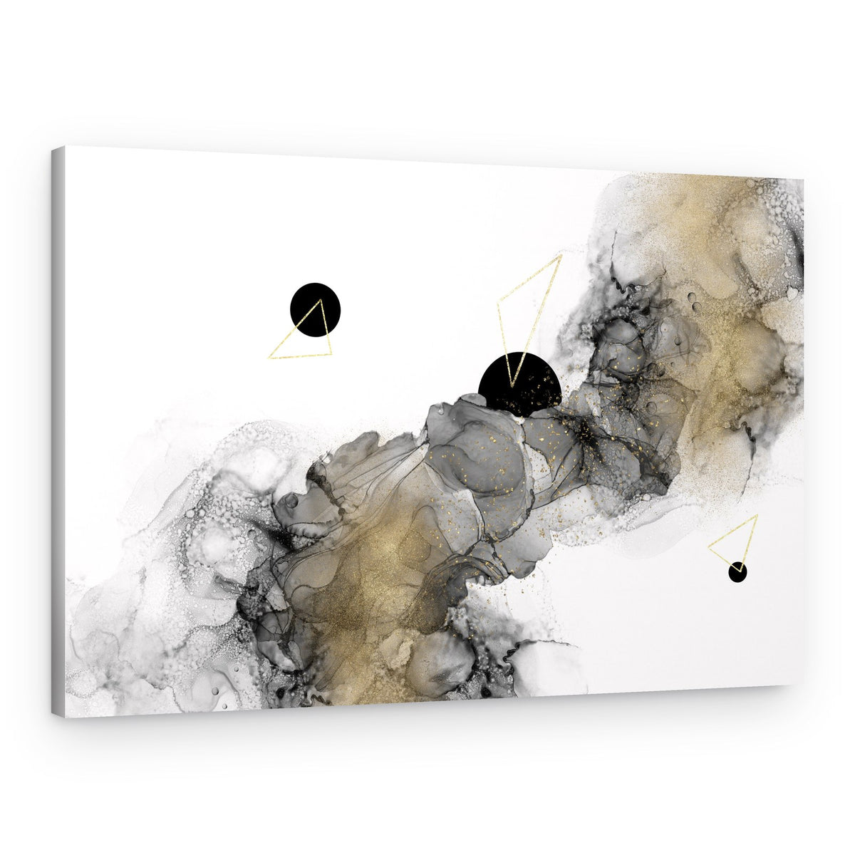 Modern Black Gold Abstract – Canvas Print
