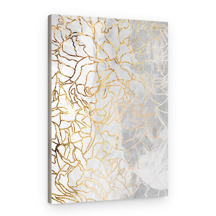 Golden Glitter Peonies – Canvas Print
