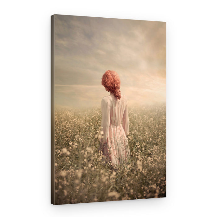 Woman in Dreamy Field – Canvas Print