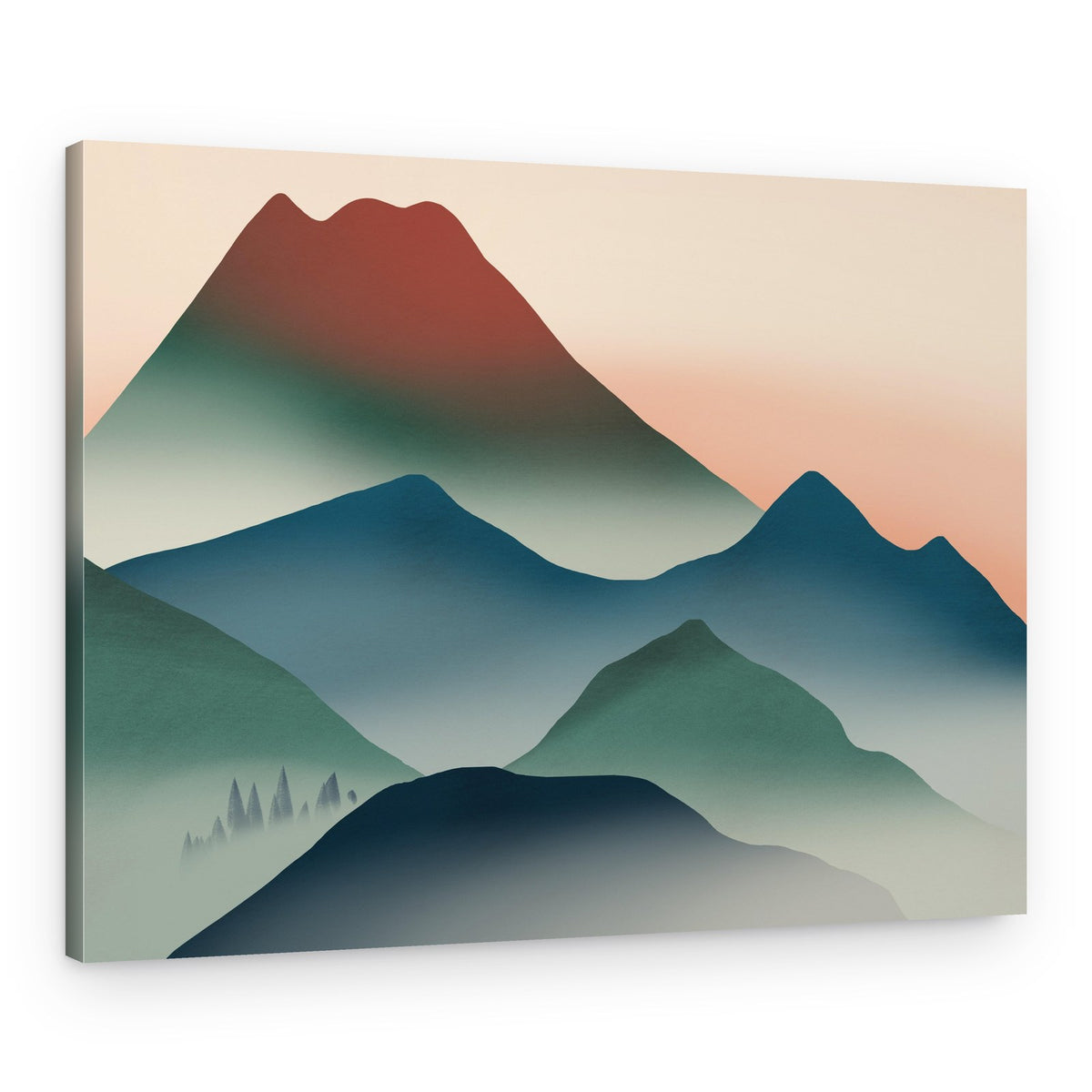 Misty Mountain Layers – Canvas Print