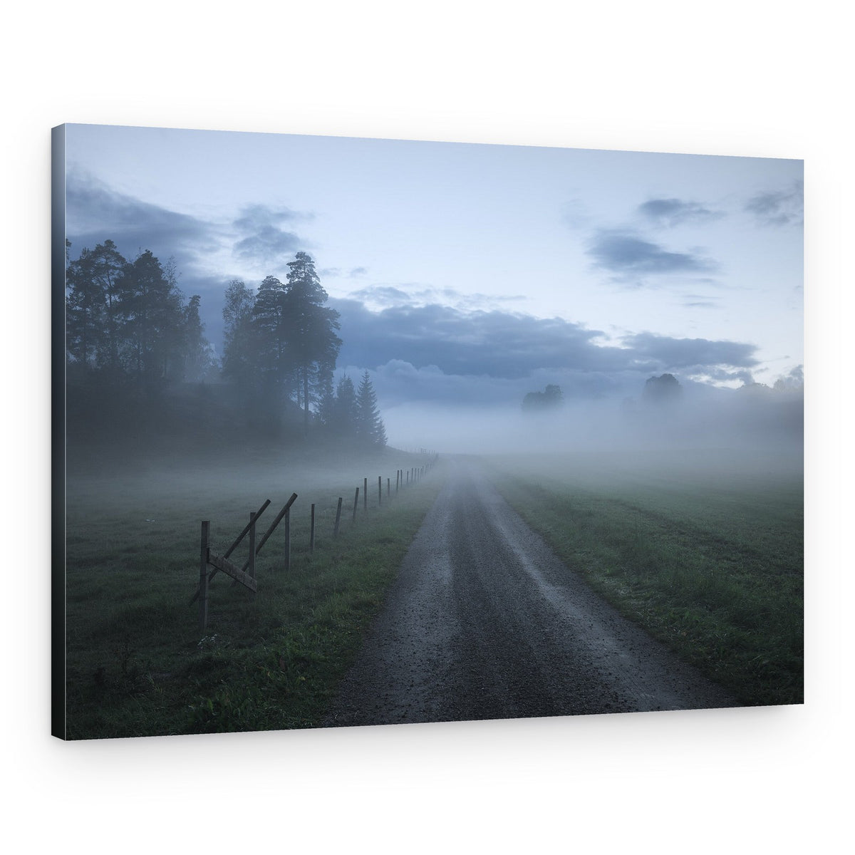 Misty Morning Road – Canvas Print