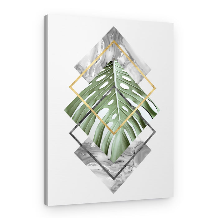 Monstera Marble Gold – Canvas Print