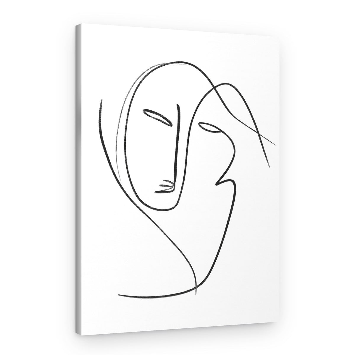 Connected Line Faces – Canvas Print