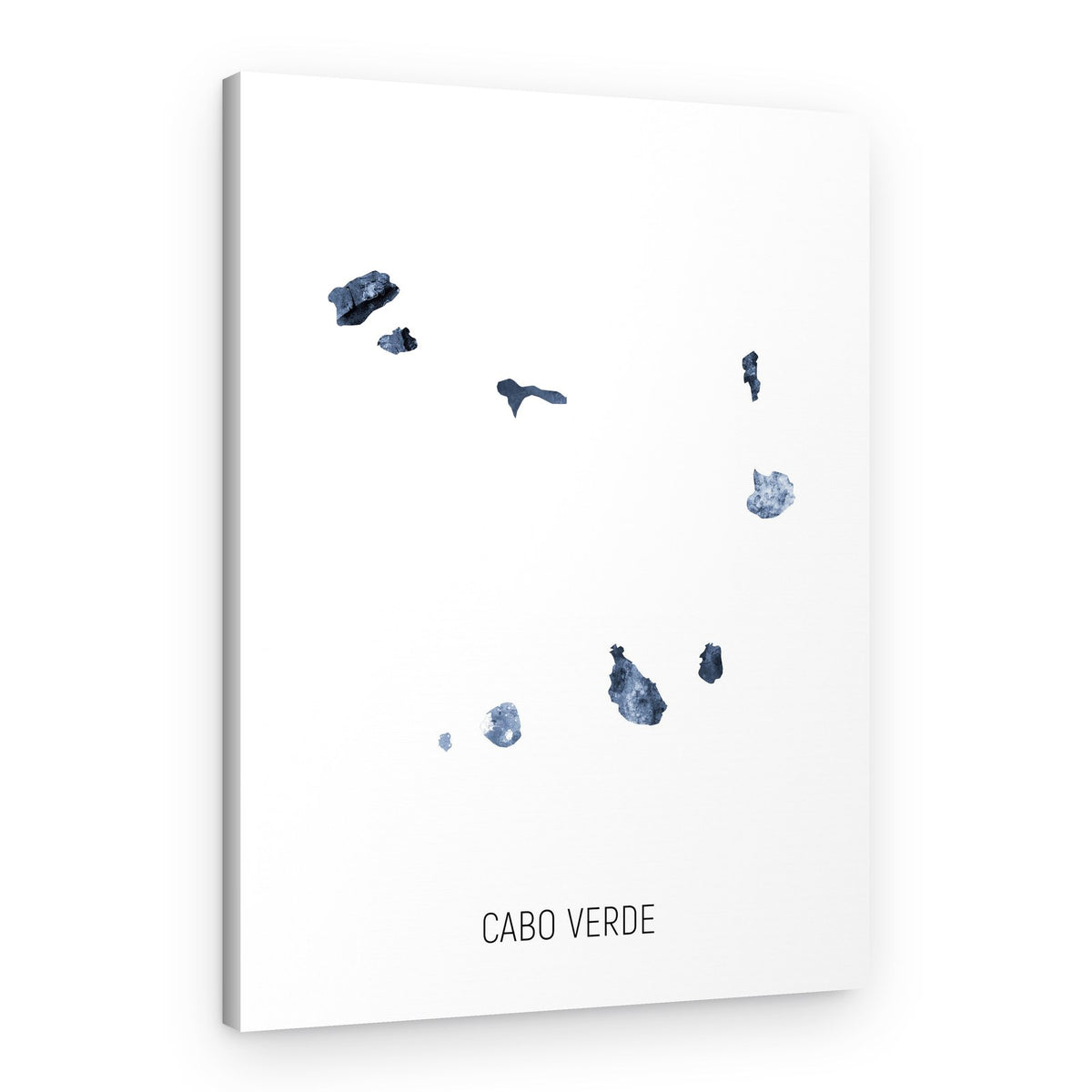 Cabo Verde Watercolor Map – Canvas Print