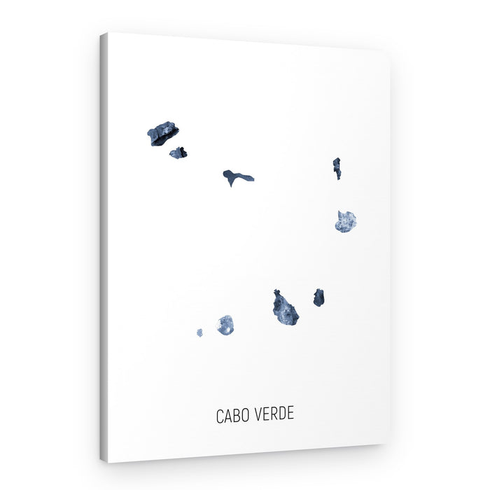 Cabo Verde Watercolor Map – Canvas Print