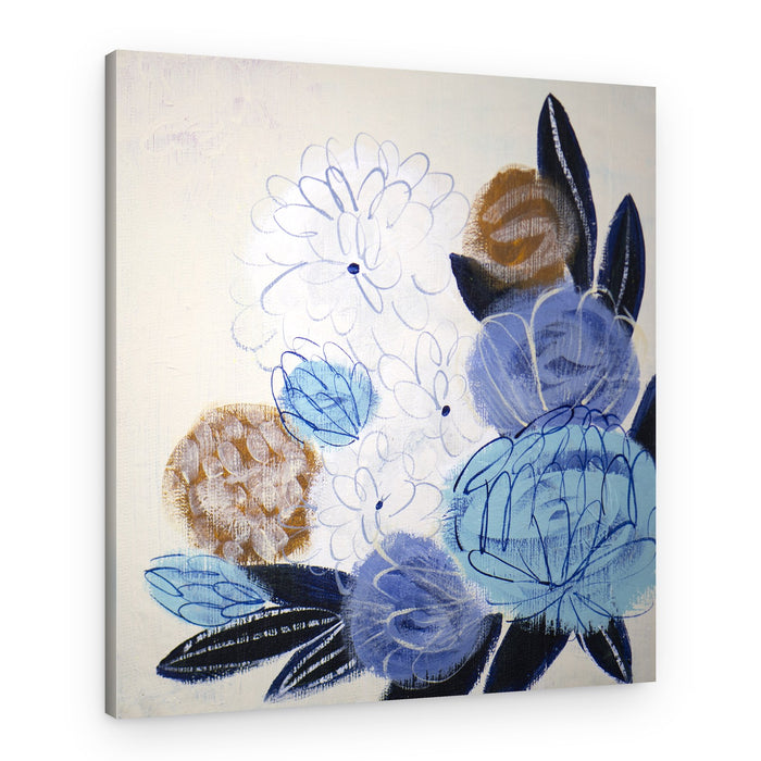 Abstract Blue Bouquet – Canvas Print