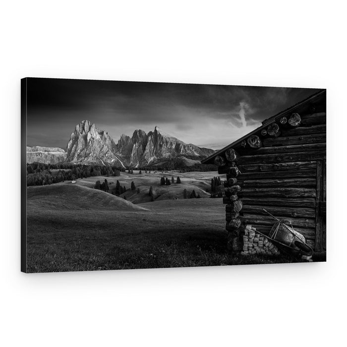 Dolomite Mountain Cabin – Canvas Print
