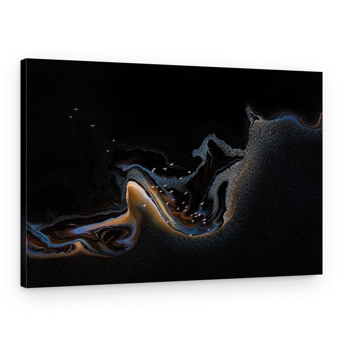 Pink Flamingos Swirling Waters – Canvas Print