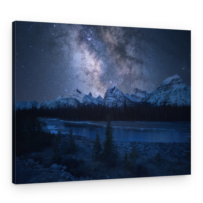 Milky Way Mountain Night – Canvas Print