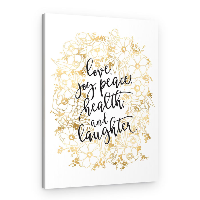 Golden Floral Wishes – Canvas Print