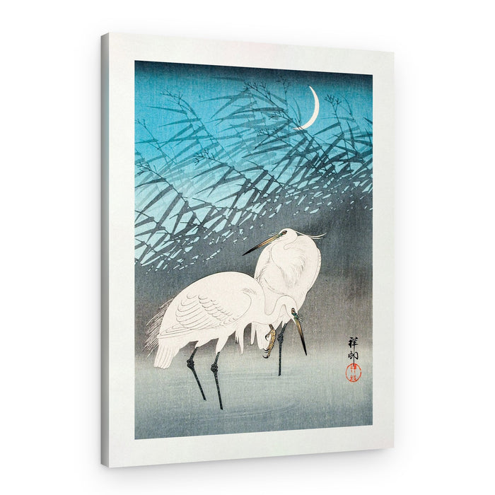 Egrets and Reeds In Moonlight (1926) – Canvas Print