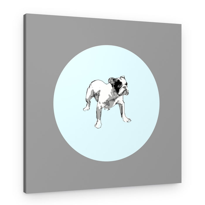 Playful Bulldog Sketch – Canvas Print