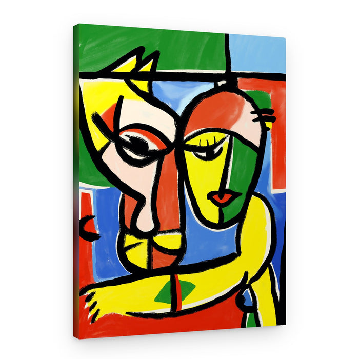 Colorful Cubist Embrace – Canvas Print