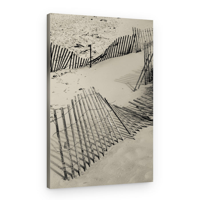 Dune Fence Shadows – Canvas Print