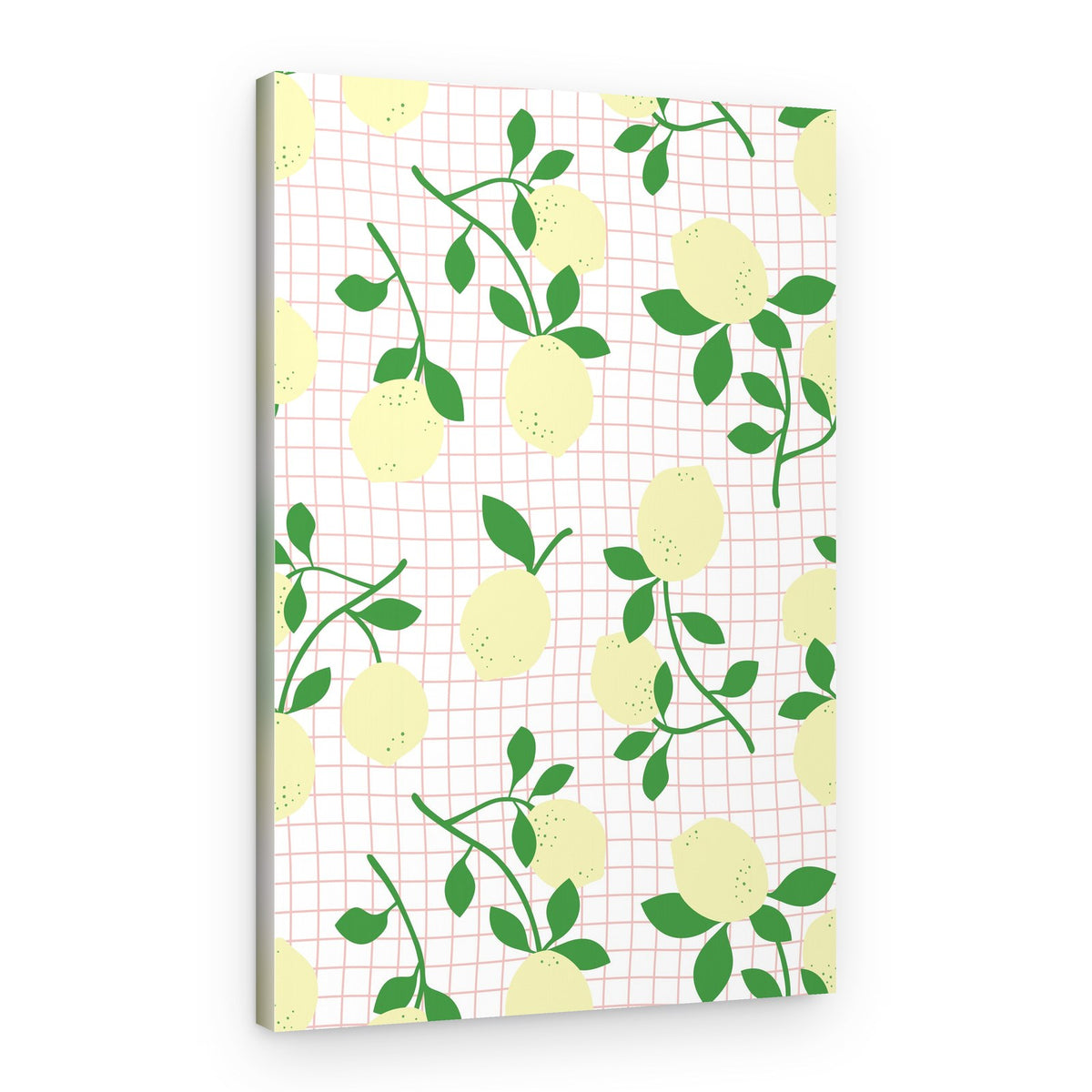 Bright Lemon Grid – Canvas Print