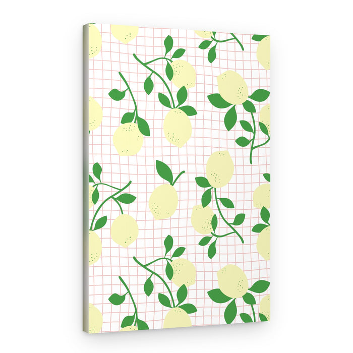 Bright Lemon Grid – Canvas Print