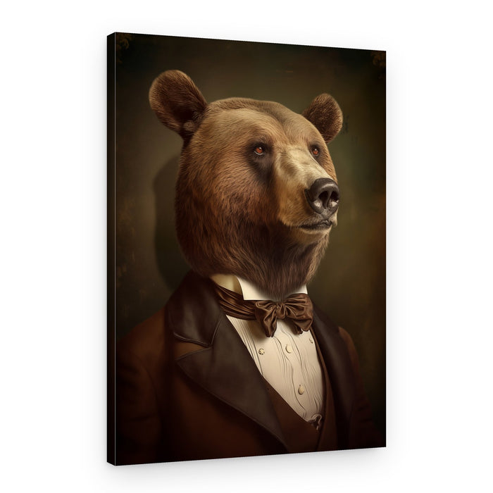 Distinguished Bear Gentleman – Canvas Print