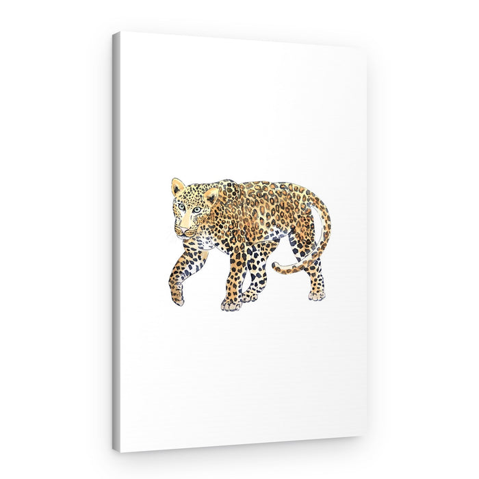 Elegant Walking Leopard – Canvas Print
