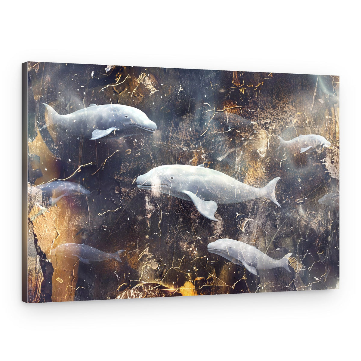 Graceful Ocean Belugas – Canvas Print