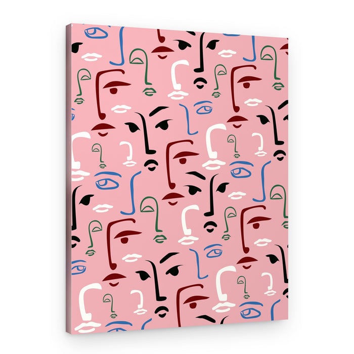 Pink Abstract Faces – Canvas Print