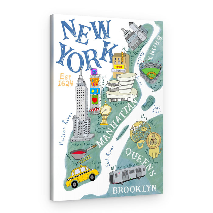 Illustrated New York City – Canvas Print