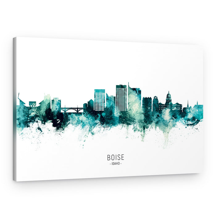 Boise Teal Skyline – Canvas Print