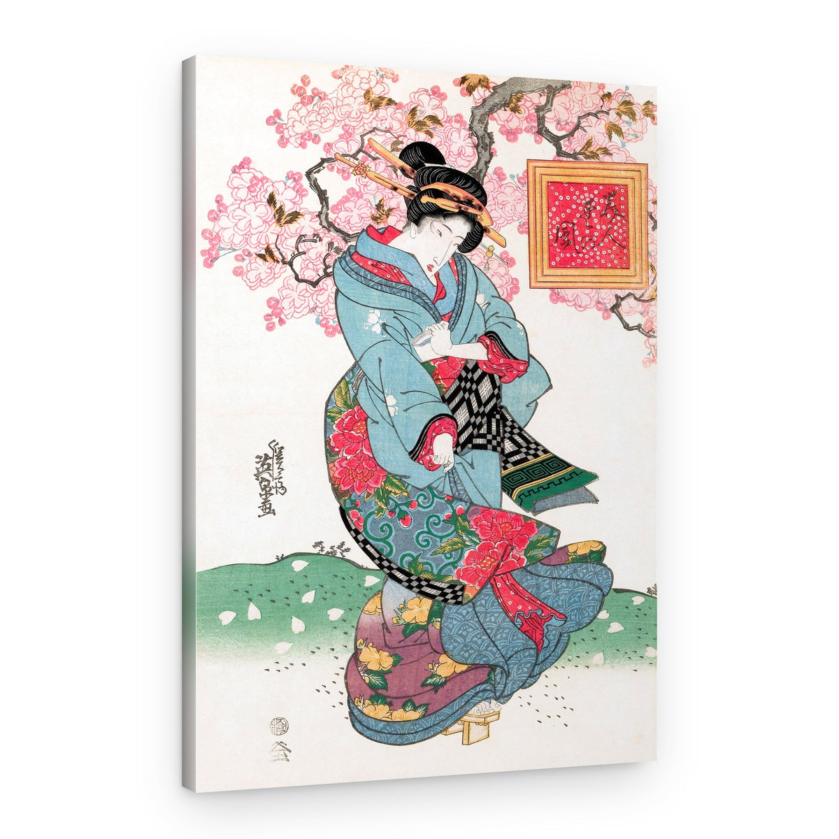 Japanese Woman (1828) Vintage Woodblock Print – Canvas Print