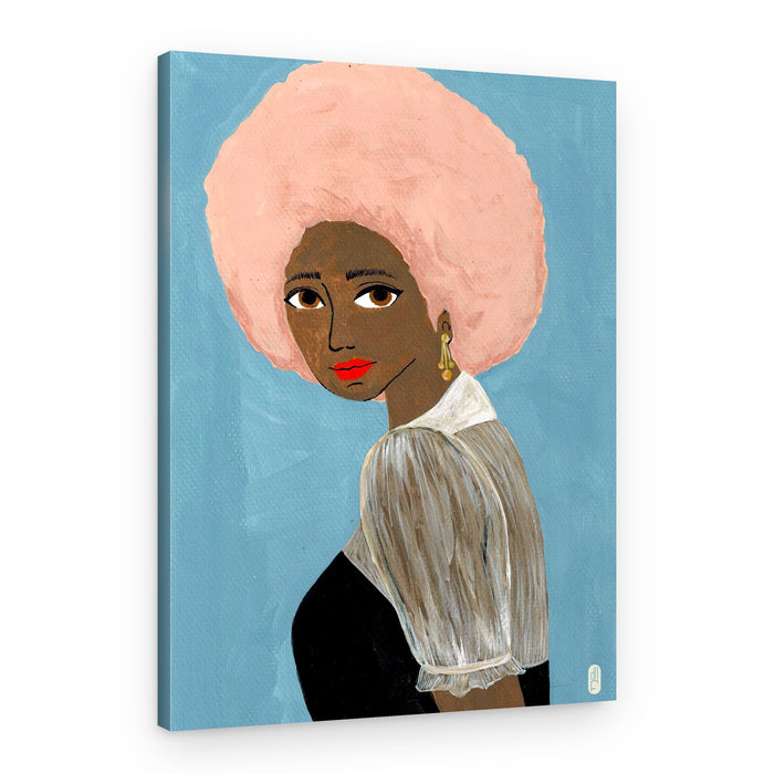 Stylish Pink Afro Woman – Canvas Print