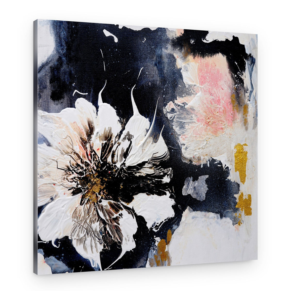 White Gold Bloom – Canvas Print
