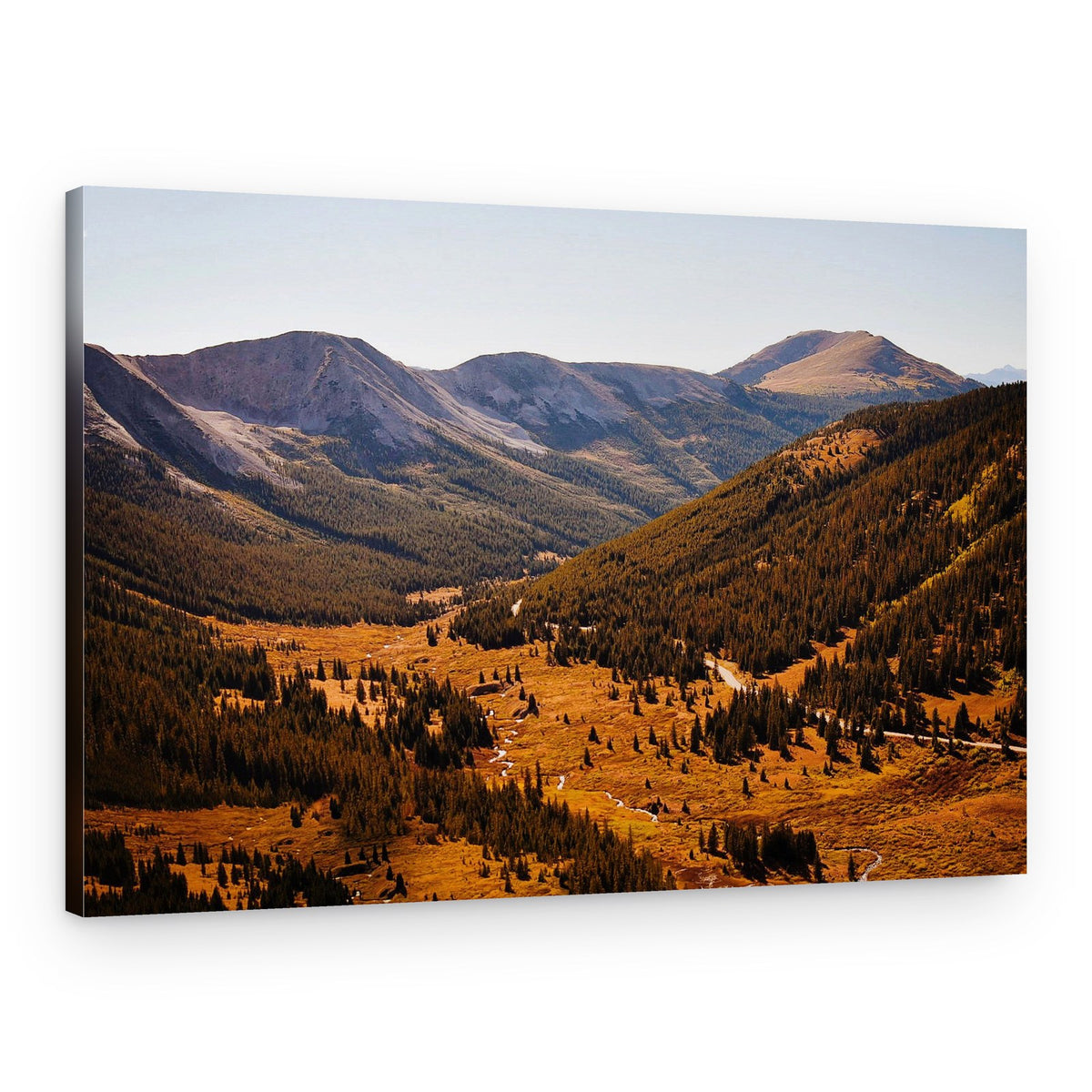Golden Autumn Mountain Valley – Canvas Print