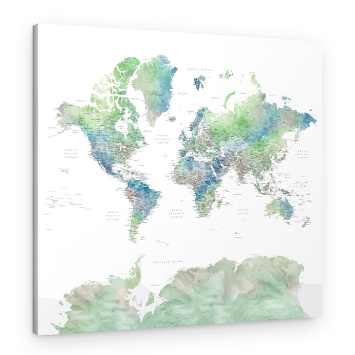 Watercolor World Map – Canvas Print