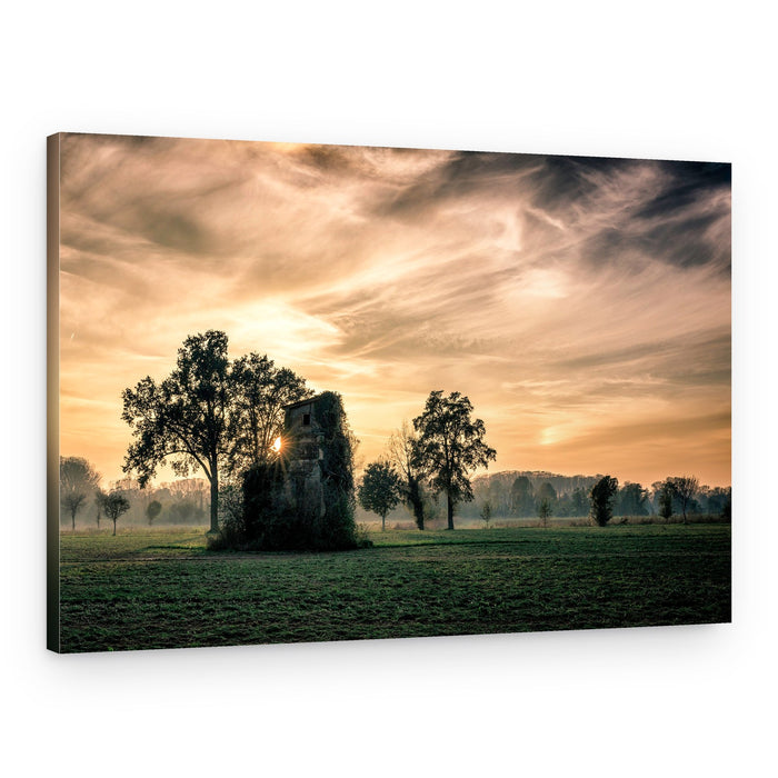 Golden Hour Ruin – Canvas Print