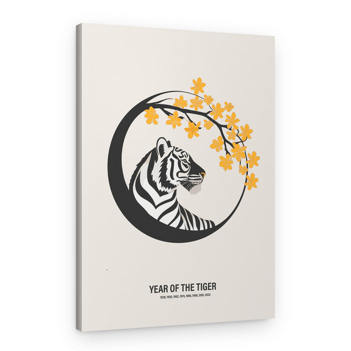 Golden Blossom Tiger – Canvas Print