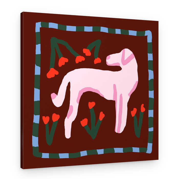 Pink Lamb Garden – Canvas Print