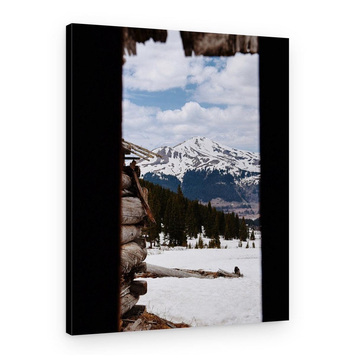 Mountain Cabin View – Canvas Print