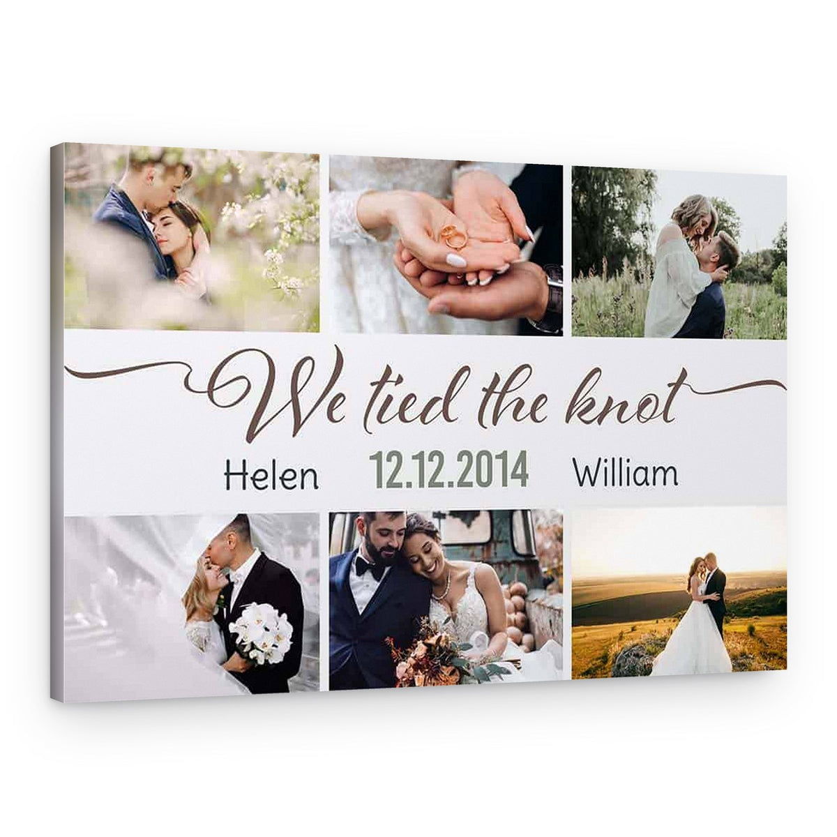 We Tied The Knot Custom Photo Collage Canvas Print – Canvas Print – Design A