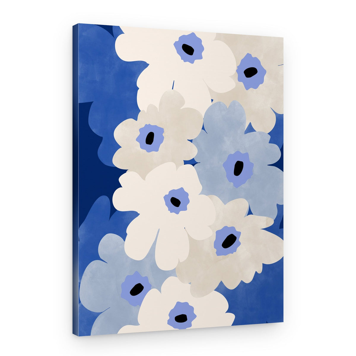 White and Blue Flowers – Canvas Print