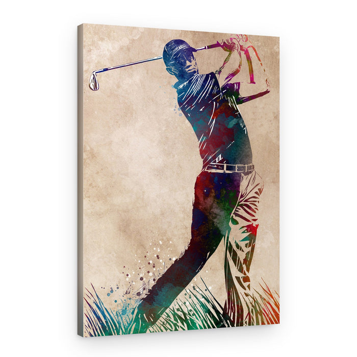 Vibrant Golf Swing – Canvas Print